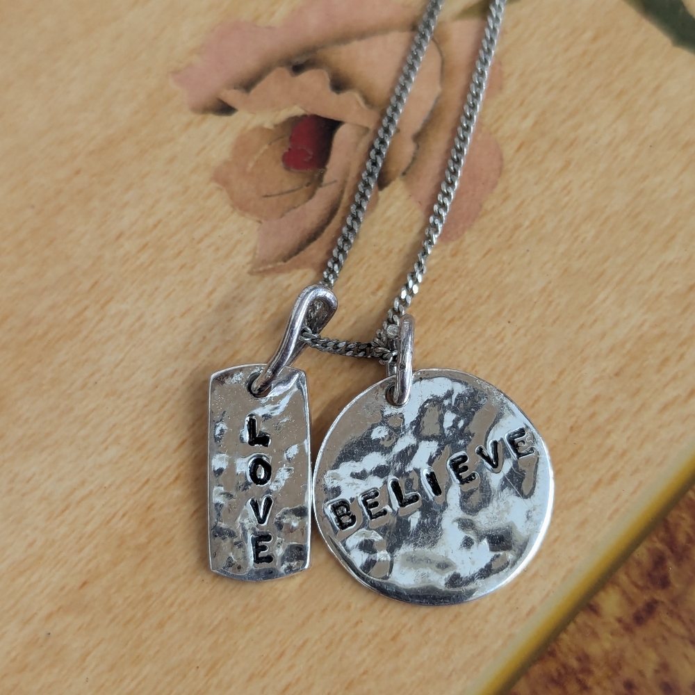 Sterling Silver Love Believe Necklace